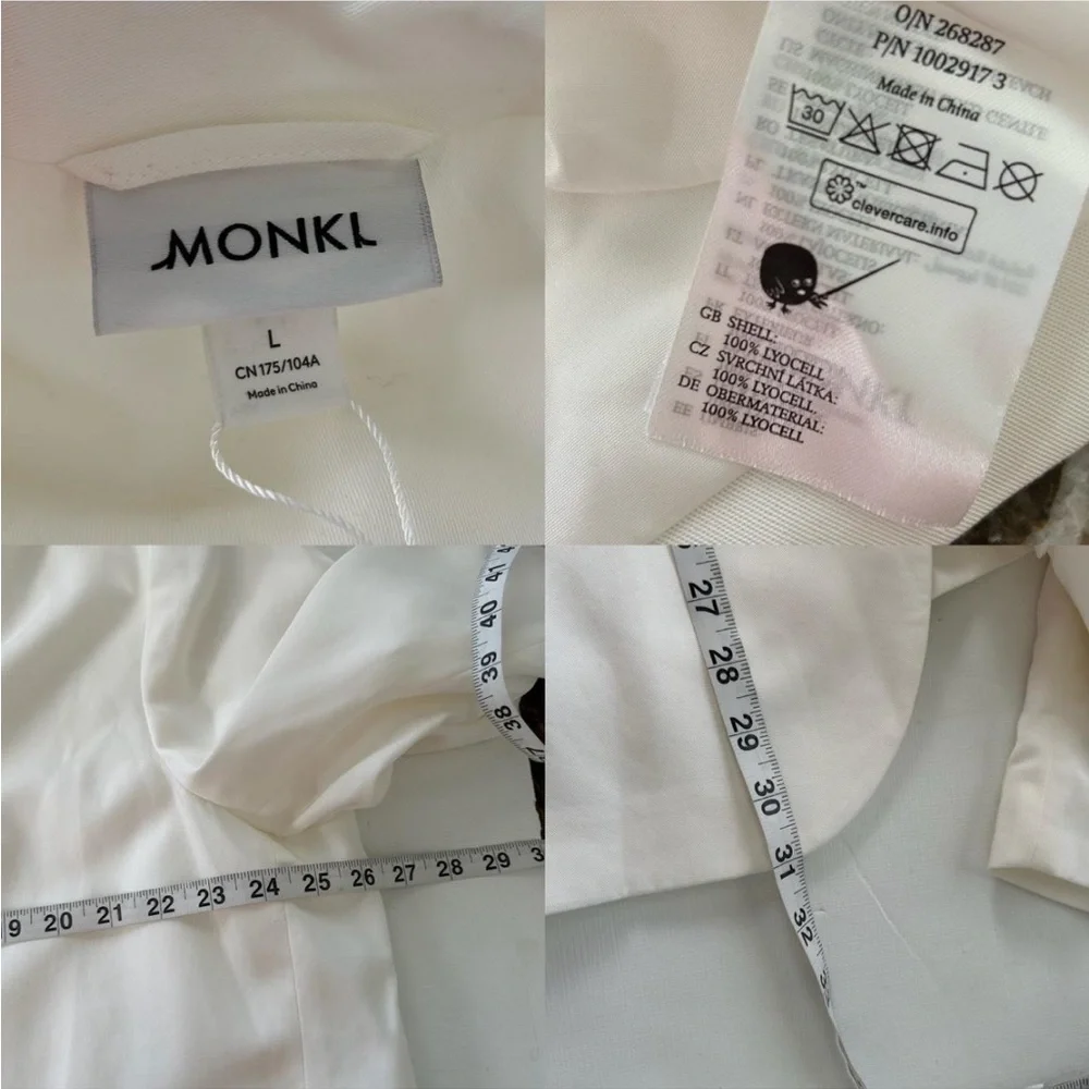 Monki Oversized Blazer in White. - Picture 7 of 8